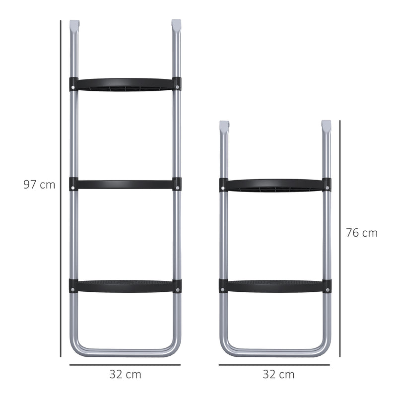 SPORTNOW 2 Steps/3 Steps Galvanised Steel Trampoline Ladder Climbing