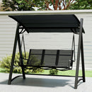 Outsunny 3 Seater Swing Chair, Garden Swing Bench with Adjustable Canopy