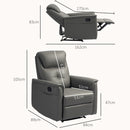 HOMCOM Recliner Armchair with Spring Cushion Adjustable Leg Rest Light Grey