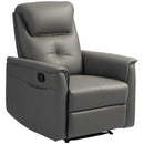 HOMCOM Recliner Armchair with Spring Cushion Adjustable Leg Rest Light Grey