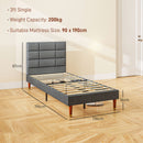 HOMCOM 3ft Upholstered Single Bed Frame W/ Wooden Slat No Box Spring Needed