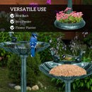 Outsunny 81cm Tall Bird Bath With 2 Decorative Birds For Garden
