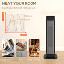 HOMCOM Ceramic Electric Heater, 2000W Space Heater With Timer, Black