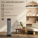 HOMCOM Ceramic Electric Heater, 2000W Space Heater With Timer, Black