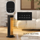 HOMCOM Ceramic Electric Heater, 2000W Space Heater With Timer, Black