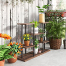 Outsunny 4 Tiered Metal Flower Shelf Display Rack, Carbonised Finish