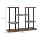 Outsunny 4 Tiered Metal Flower Shelf Display Rack, Carbonised Finish