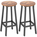HOMCOM Barstools, Breakfast Bar Stools With Footrest, Rustic Brown