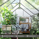 Outsunny Polycarbonate Walk-in Garden Greenhouse W/ Sliding Door Dark Grey