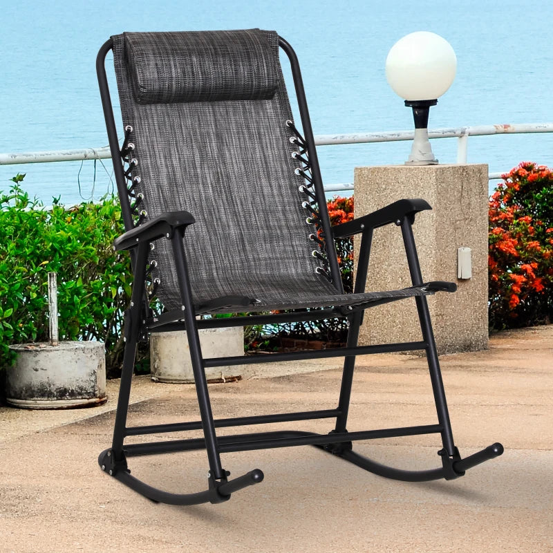 Outsunny Rocking Chair Folding - Grey