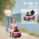 AIYAPLAY Land Rover Licensed Baby Push Car, 2-in-1 Ride On Car, Pink