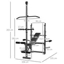 SPORTNOW Multi-Exercise Incline or Flat Weight Bench with Bench Press Rack
