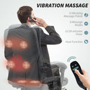 HOMCOM PU Leather Massage Office Chair, Reclining Desk Chair - Grey/Brown