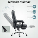 HOMCOM PU Leather Massage Office Chair, Reclining Desk Chair - Grey/Brown