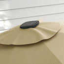 Outsunny 3(m) Solar LED Cantilever Parasol Adjustable Garden Umbrella - Khaki/Grey