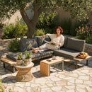 Outsunny 4 Seater L Shaped Aluminium Garden Furniture Set with Coffee Table