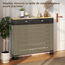 HOMCOM Radiator Cover With Drawer, Horizontal Slat Black