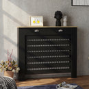HOMCOM Radiator Cover With Drawer, Horizontal Slat Black