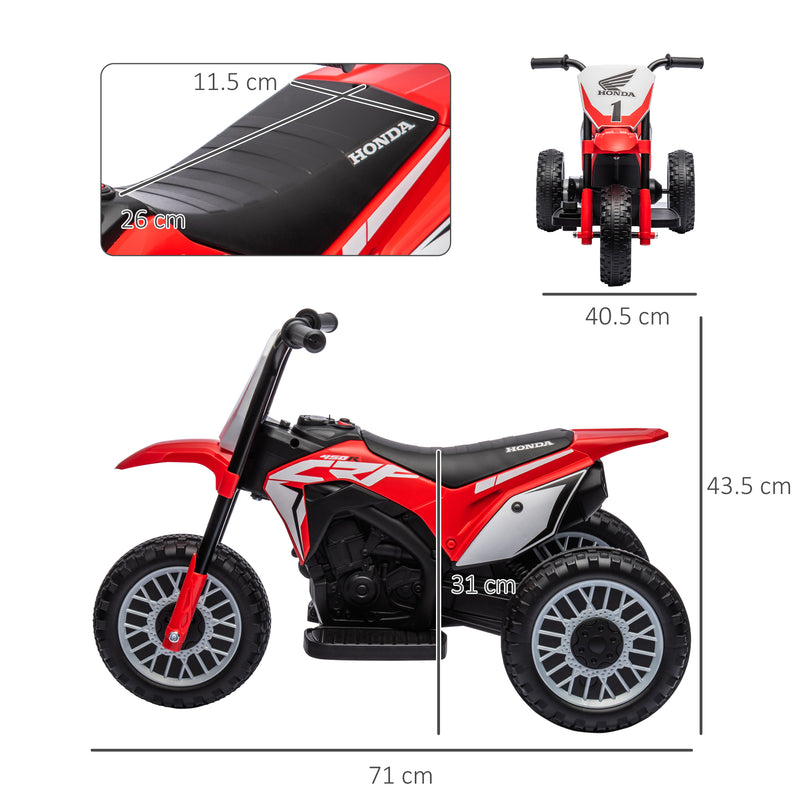 HOMCOM Honda CRF450RL Licensed 6V Kids Electric Motorbike w/ Horn Re