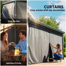 Outsunny 4.3 X 3 M Garden Pergola With Netting Curtains, Lean To Pergola