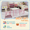 AIYAPLAY 3-Piece Kids Table With 2 Chairs Set For Bedroom Nursery