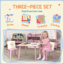 AIYAPLAY 3-Piece Kids Table With 2 Chairs Set For Bedroom Nursery