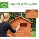 PawHut Chicken Coop, Wooden Hen House with Nesting Box, Pull-Out Tray