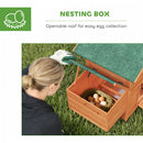 PawHut Chicken Coop, Wooden Hen House with Nesting Box, Pull-Out Tray