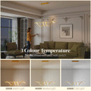 HOMCOM Pendant Light, Ceiling Light with 3 Colour Temperatures, Gold Tone
