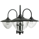 Outsunny 3-head LED Solar Light Lamp Street Light Post with Planter Base, Black