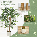 HOMCOM Artificial Ficus Tree, Faux Plant For Home Decor