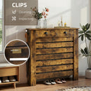 HOMCOM Radiator Cover With Drawer, Horizontal Slat, Rustic Brown