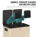 HOMCOM 2 X 20L Dual Kitchen Bin Pedal Bin For Recycling And Waste