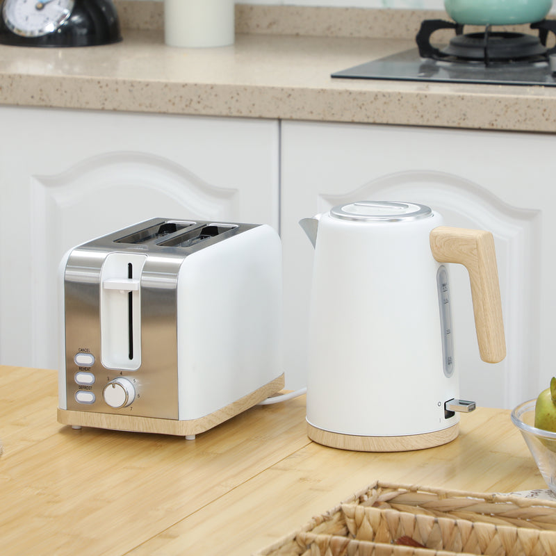 HOMCOM 1.7L Electric Fast Boil Kettle and 2 Slice Toaster Set