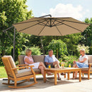 Outsunny 3 M Garden Cantilever Parasol With Cover, Rotation, Khaki