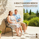 Outsunny Garden Bench Porch Park Seat Vintage Rose Style Cast Aluminium