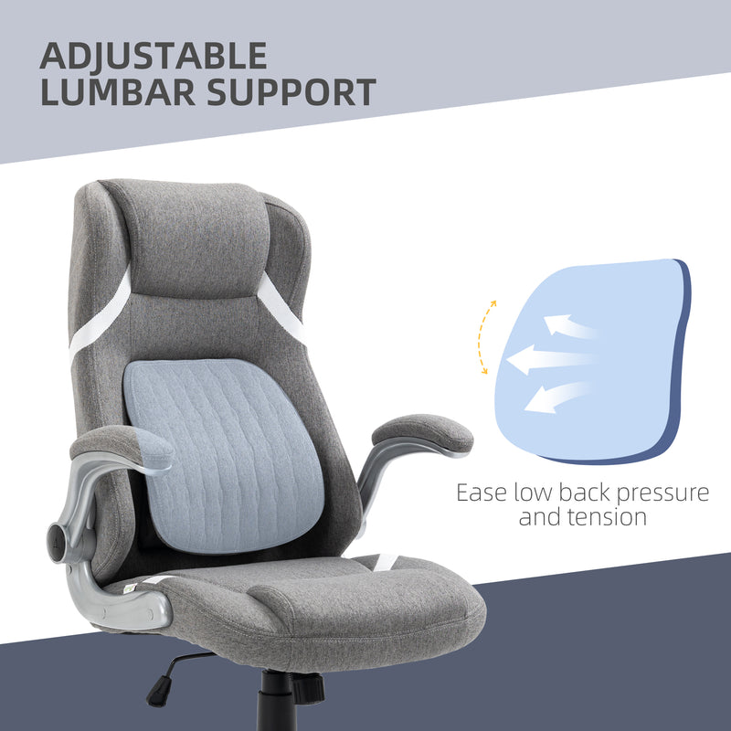 Vinsetto Fabric Office Desk Chair With Adjustable Height Tilt Function Grey