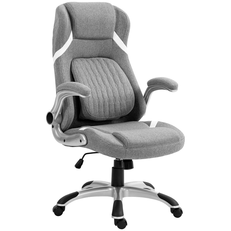 Vinsetto Fabric Office Desk Chair With Adjustable Height Tilt Function Grey