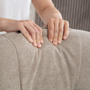 HOMCOM Upholstered Swivel Recliner Armchair with Ottoman, Beige