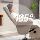 HOMCOM Upholstered Swivel Recliner Armchair with Ottoman, Beige