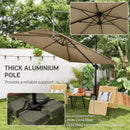 Outsunny 3 X 3 M Cantilever Parasol, Square Patio Umbrella With Crank Handle