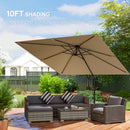 Outsunny 3 X 3 M Cantilever Parasol, Square Patio Umbrella With Crank Handle