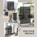 Outsunny Metal Privacy Screen W/ Expansion Screws Outdoor Divider, Triangle
