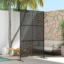 Outsunny Metal Privacy Screen W/ Expansion Screws Outdoor Divider, Triangle