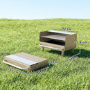 Outsunny Portable Barbecue Grill With Adjustable Grates For Camping, Khaki