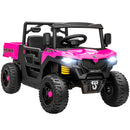 AIYAPLAY 12V Kids Ride on Car, Kids UTV with Electric Dump Bed, Pink