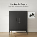 HOMCOM Metal Storage Cabinet with Lock for Home Office, Garage, Study, Black