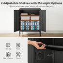 HOMCOM Metal Storage Cabinet with Lock for Home Office, Garage, Study, Black