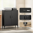 HOMCOM Metal Storage Cabinet with Lock for Home Office, Garage, Study, Black