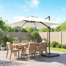 Outsunny 2.4 X 2.4 M Cantilever Parasol W/ Umbrella Weights, Cream White